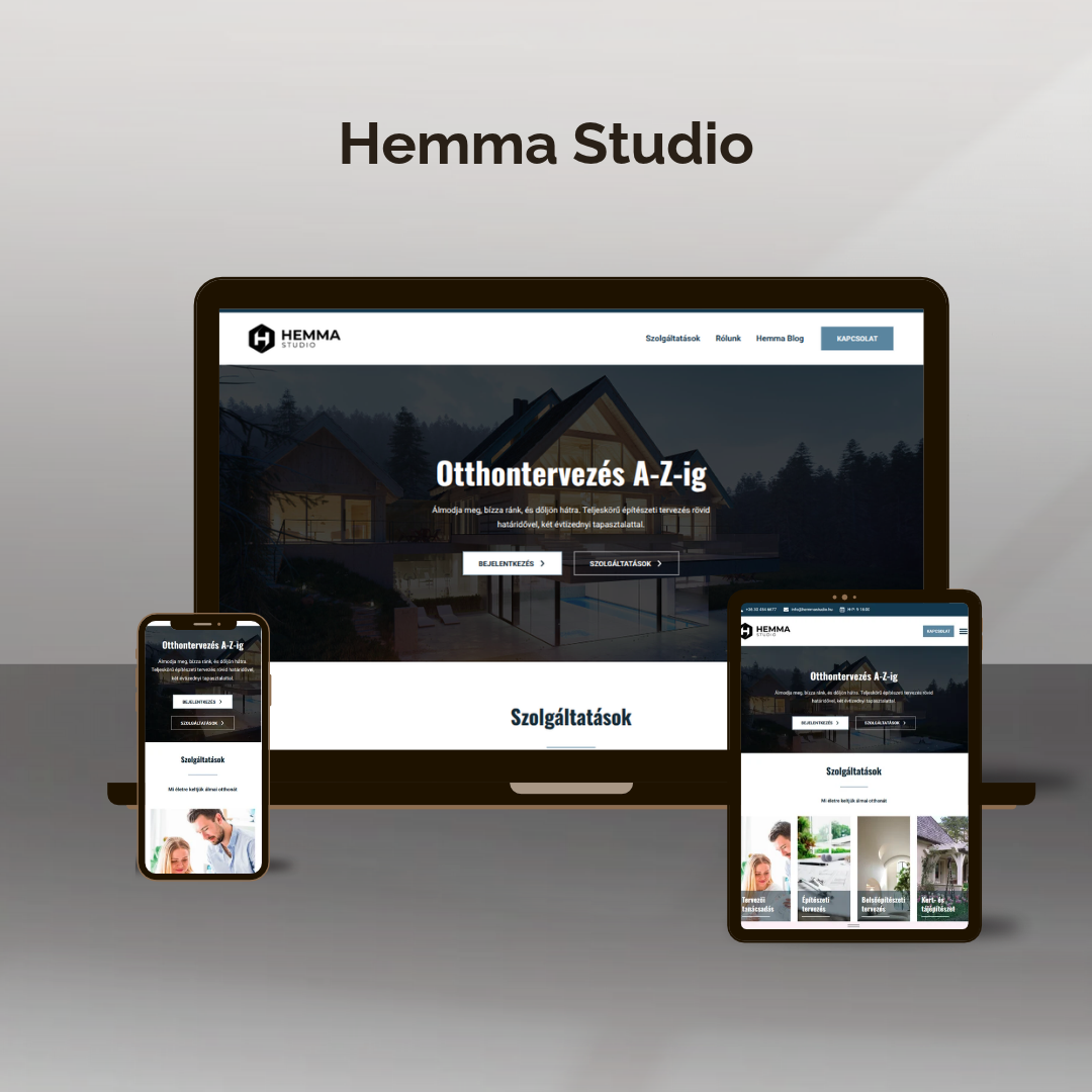 Hemma Studio webdesign koncepció