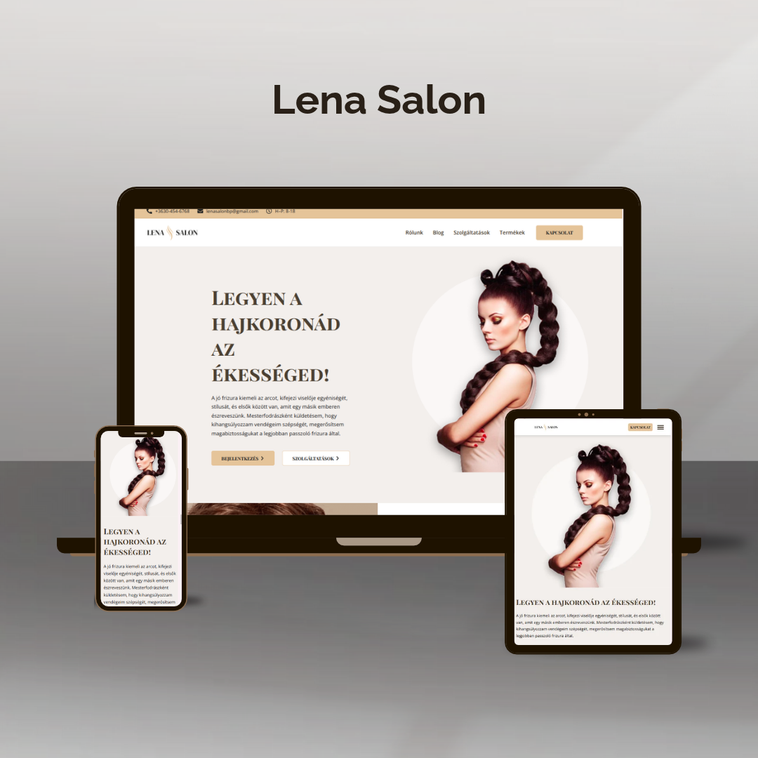 Lena Salon webdesign koncepció