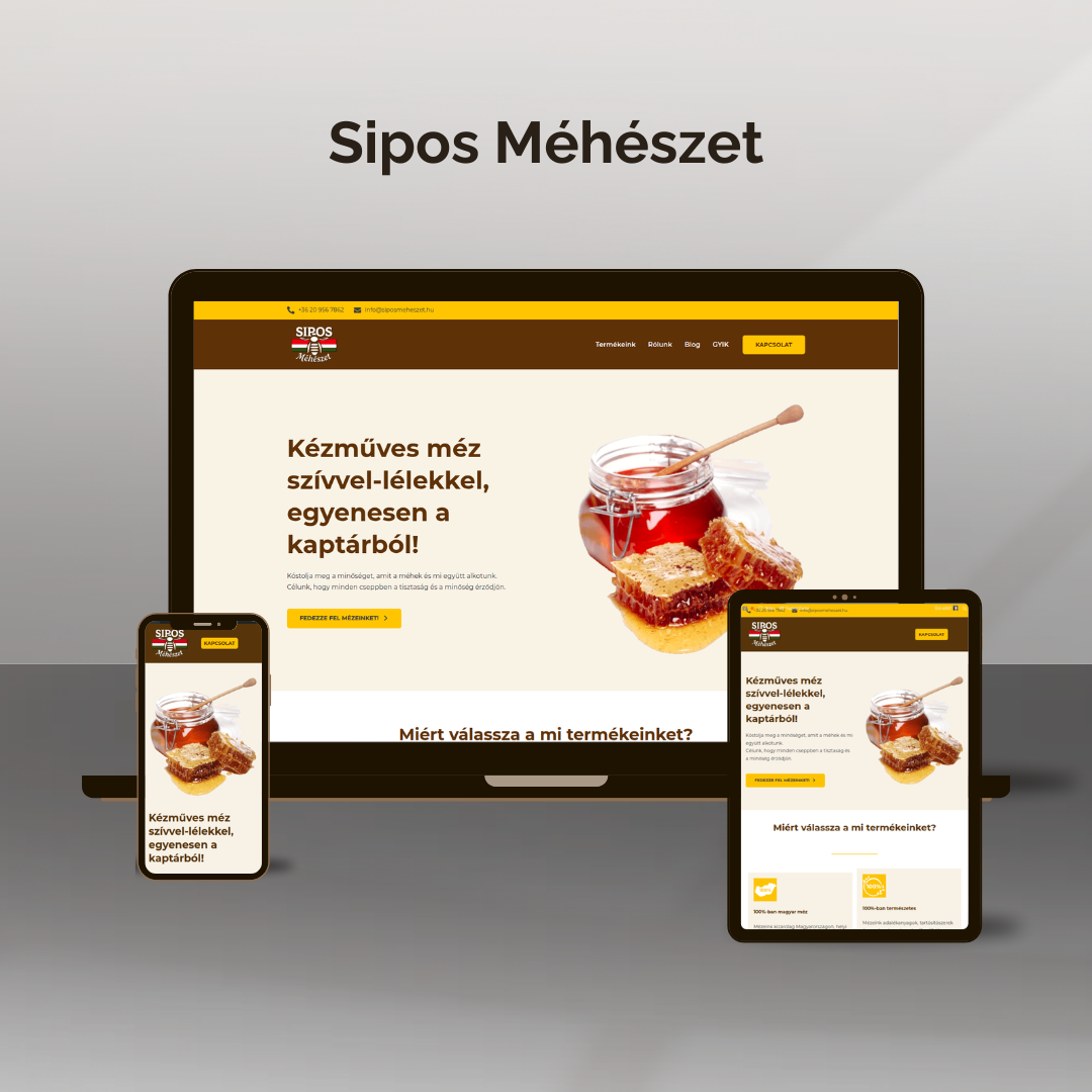 Sipos Méhészet weboldal
