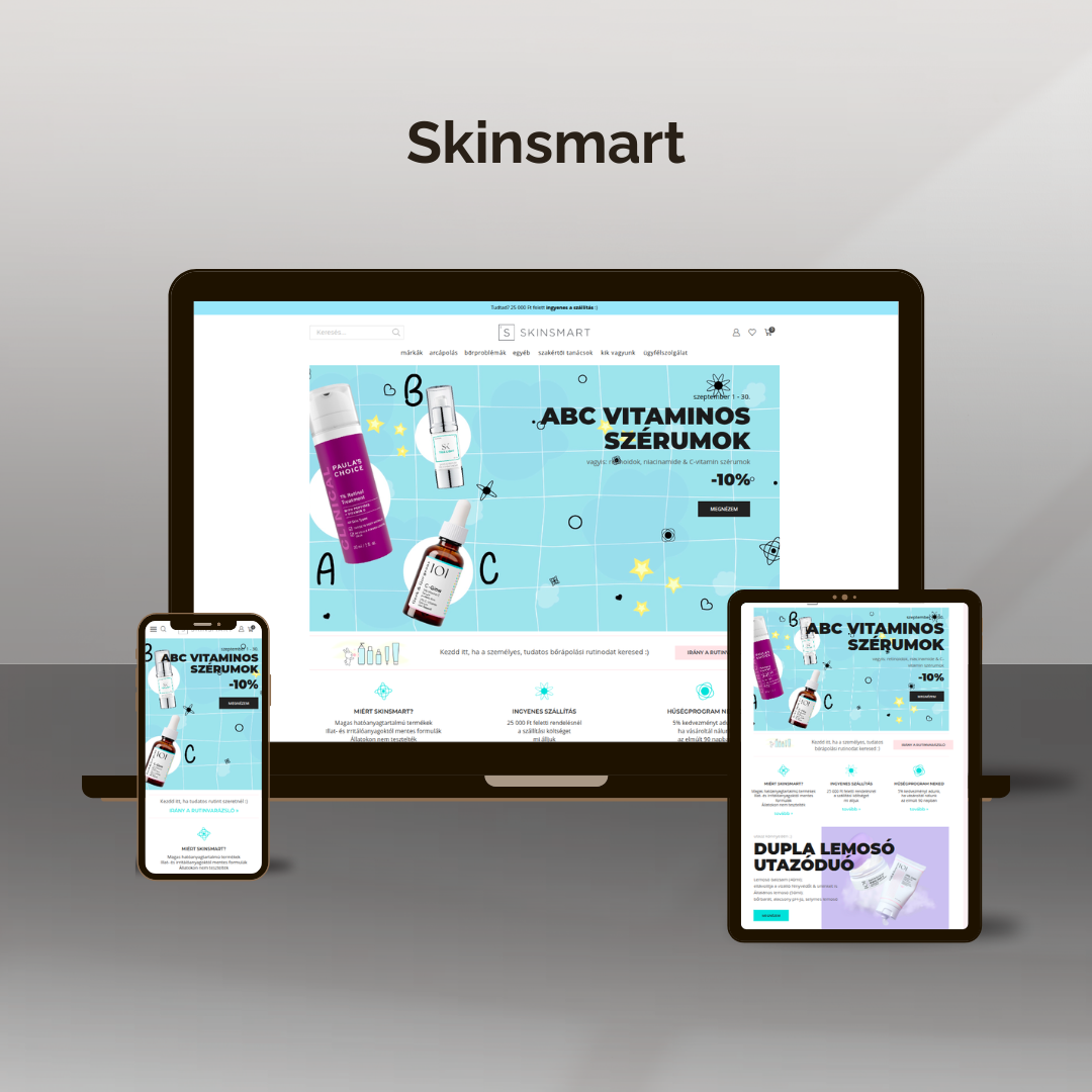 Skinsmart webshop mockup